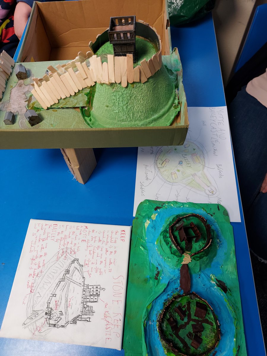 1WyedeanHistory's tweet photo. Year 7 students @WyedeanSchool have created castles for our History competition. A brilliant effort- well done! #motteandbailey #stonekeep #concentriccastles #castles #pedagoo #classroom #competition https://t.co/Aeu70beDKy