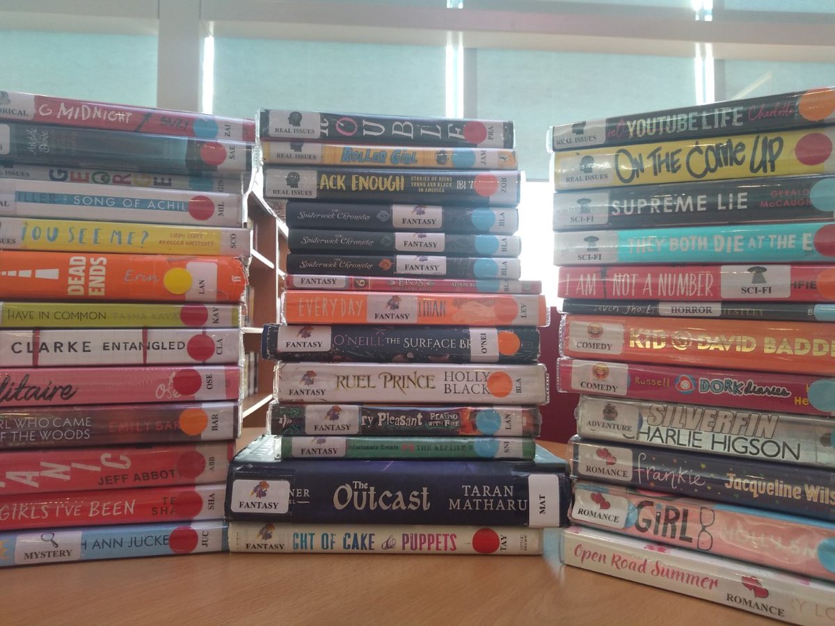 HollingworthLRC's tweet photo. Today's #library book returns - living proof that young people will read more than a few old favourites!
Today pupils are talking about @sharpegirl @gmccaughrean @TaranMatharu1 @DerekLandyand more!
#HAreads #greatschoollibraries #readingforpleasure #bookdroplife https://t.co/KVYWx68jta
