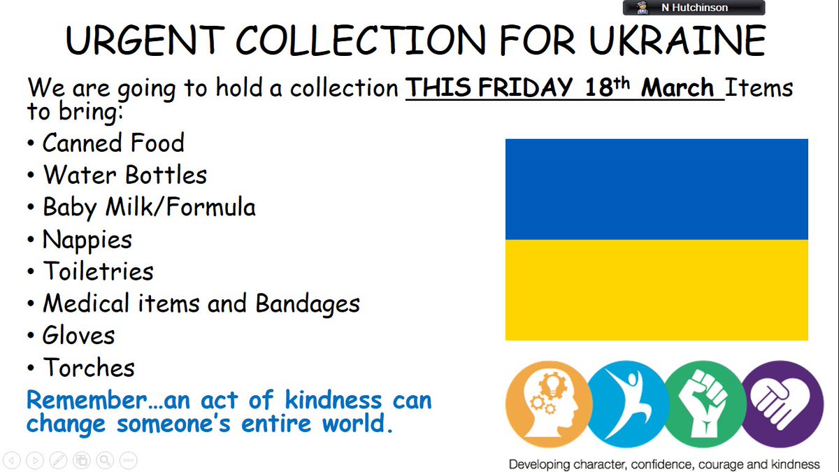 UKRAINE COLLECTION FRIDAY IN SCHOOL!