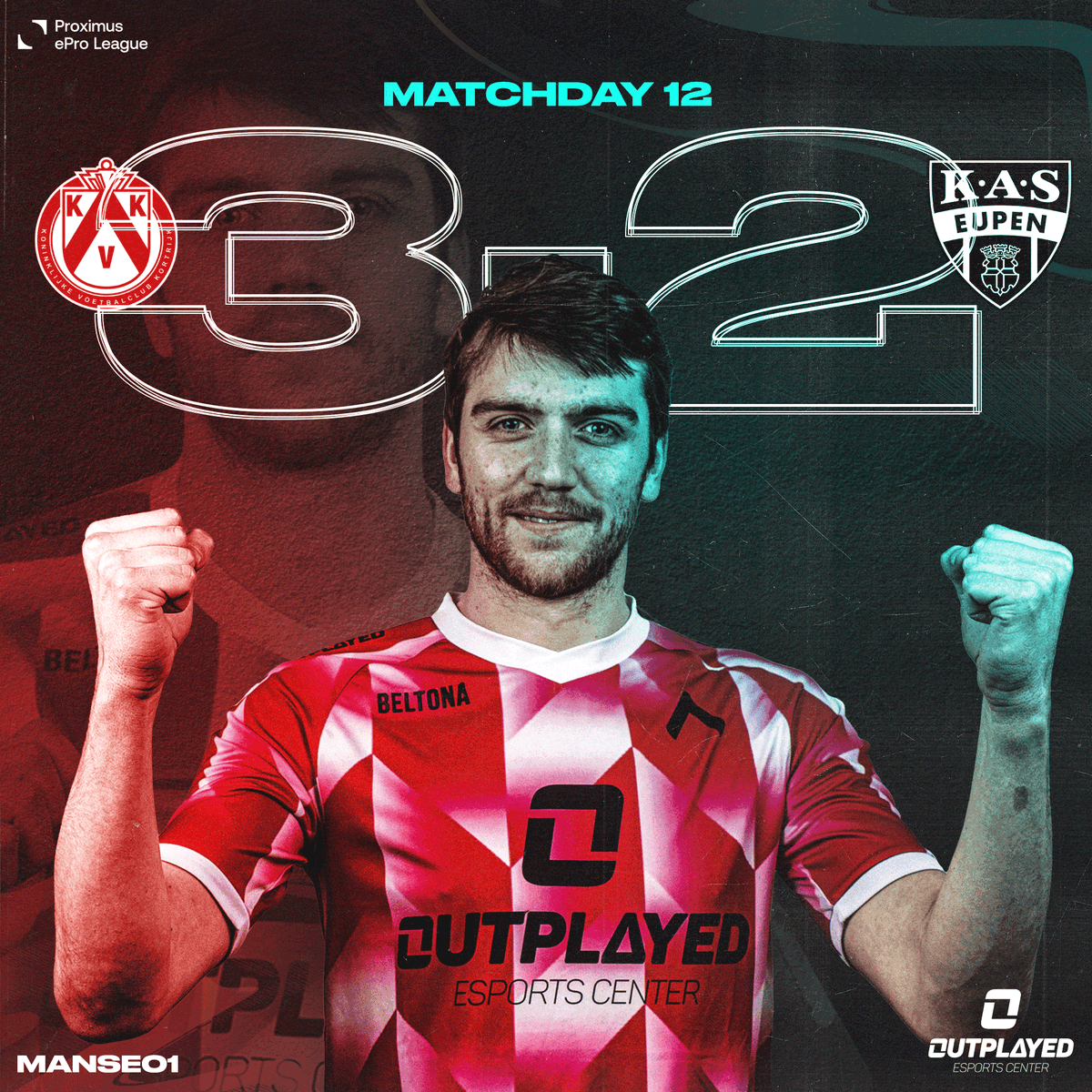 kvk_esports's tweet photo. Mans loves those last minute goals! In the 91st minute, he makes it 3-2 resulting in a fantastic victory. โฑ๐ฅ
Well done Manse!!! ๐๐
#eProLeague #LastMinuteGoals #WINNER https://t.co/bVDxdr2z1n