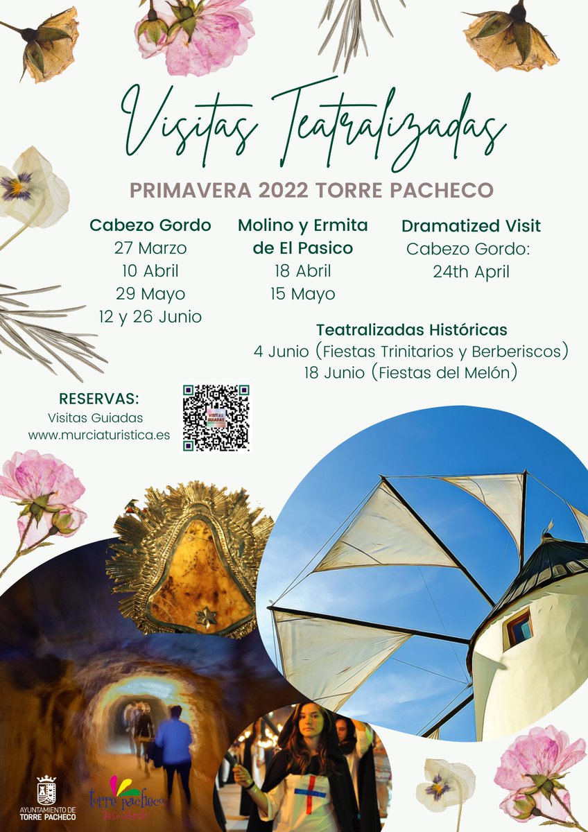 TPacheco_Ayto's tweet photo. Visitas Teatralizadas Primavera 2022 en Torre Pacheco.

https://t.co/robFEyokxU https://t.co/wUEukQx4QG