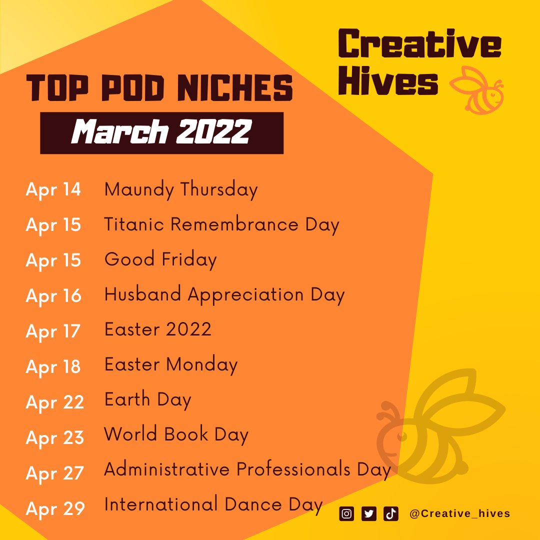 creative_hives's tweet photo. Use These for Better Traffic &amp; Increase Sales for FREE. Learn what T-Shirt Topics to Design. Find out what specific topics you should be designing for each month. Holidays, trends and more. These niches work for all print on demand sites.

❤ 

#creative_hives https://t.co/nRgAwkwdXV