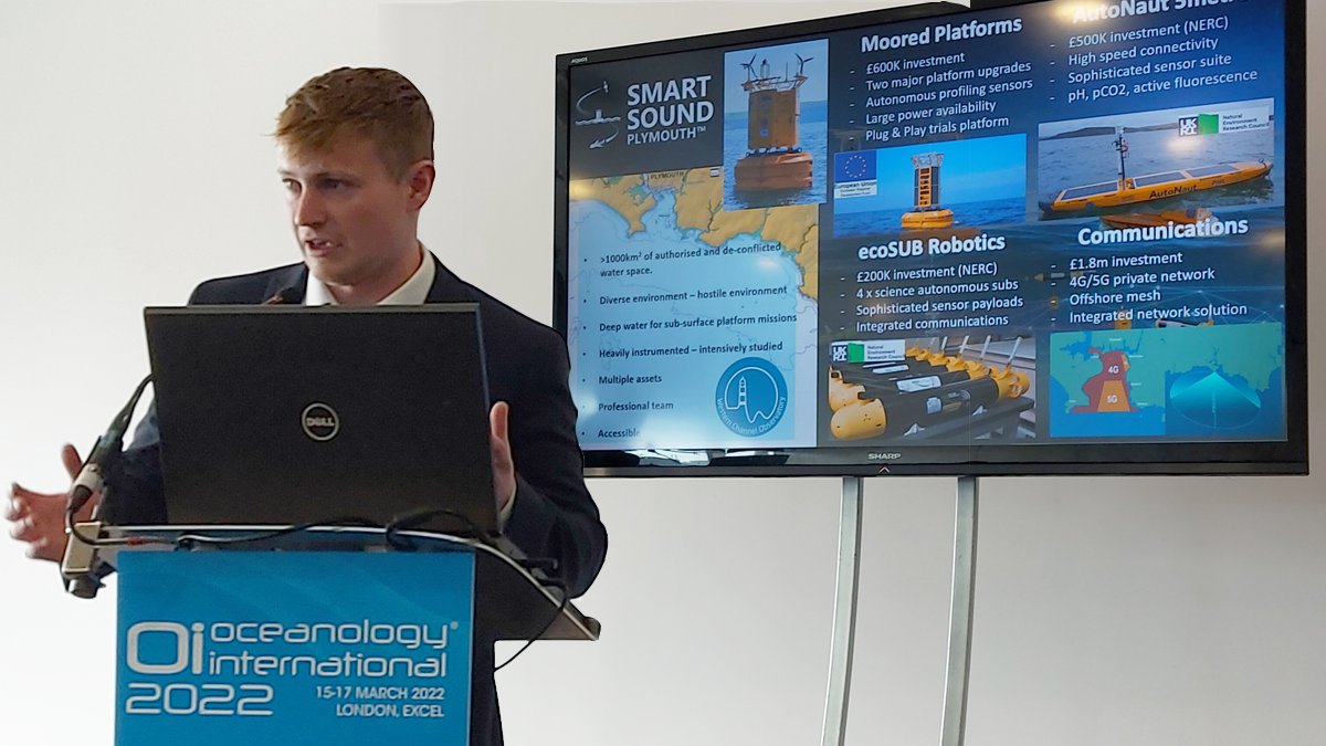 Plymouth Marine Lab (@plymouthmarine) on Twitter photo PML's Oban Jones <a href="/JonesOban/">oban jones</a> at Oceanology International showcasing the unique capabilities of <a href="/SmartSoundPlym/">SmartSoundPlymouth</a> - the UK's marine robotics testbed for advanced #autonomy, #technology and #digitalization <a href="/fishwick_j/">Prof James Fishwick</a> #OceanologyInternational #OI #Plymouth #SmartSound PML's Oban Jones <a href="/JonesOban/">oban jones</a> at Oceanology International showcasing the unique capabilities of <a href="/SmartSoundPlym/">SmartSoundPlymouth</a> - the UK's marine robotics testbed for advanced #autonomy, #technology and #digitalization <a href="/fishwick_j/">Prof James Fishwick</a> #OceanologyInternational #OI #Plymouth #SmartSound