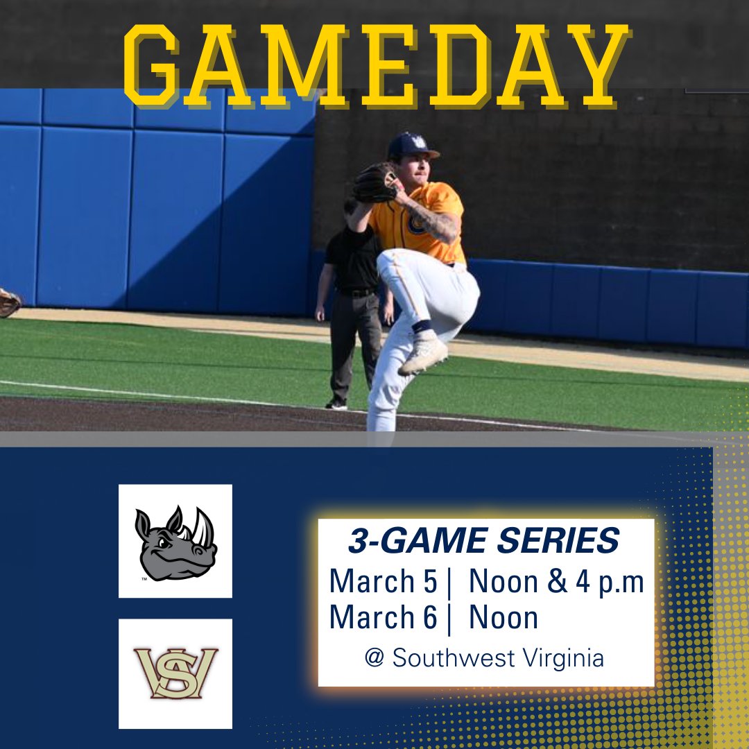 gcrhinos's tweet photo. Rhino Baseball back on the diamond this weekend to defend their 15-0 record. ⚾️

🆚 SW Virginia
🗓 March 5-6
📍 Southwest Virginia https://t.co/GOqEmILh1N