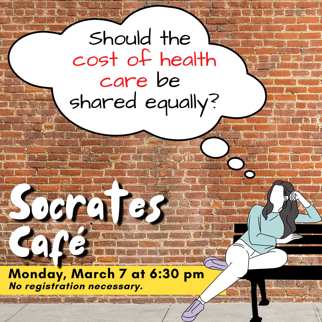 huronpl's tweet photo. Join the next Socrates Cafe discussion at a new time on Monday, March 7 at 6:30 pm. Discuss philosophical topics with other community members. No registration necessary. https://t.co/WSUNUGCxSX