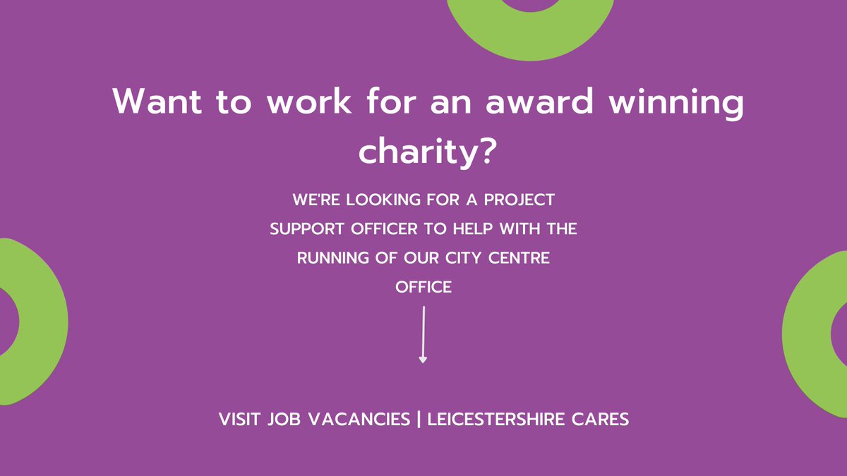 LeicsCares's tweet photo. Fantastic job opportunity for an experienced administrator. Visit our website for a job description and details of how to apply #adminvacancy #charityjob https://t.co/tDt2eksUTG https://t.co/nwPTZJWlbS