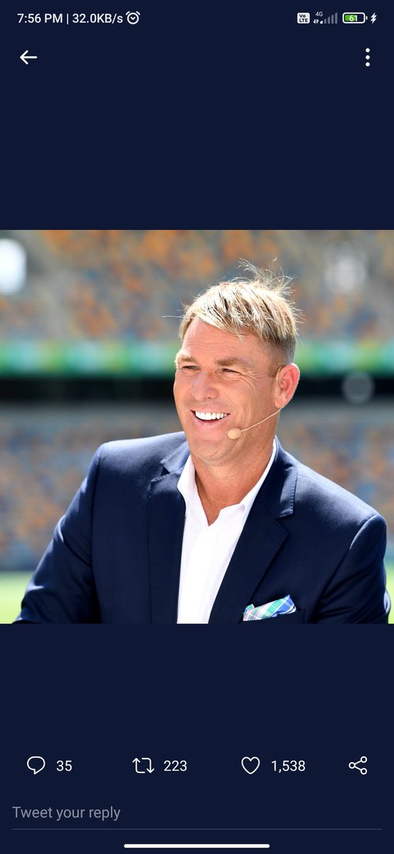 DarAakash16's tweet photo. Wtf can't believe ! 💔🙁
R.I.P Legend 💔
@ShaneWarne #shanewarne 
#RIPLeGeNd #Legend https://t.co/UOUgRNcEOM