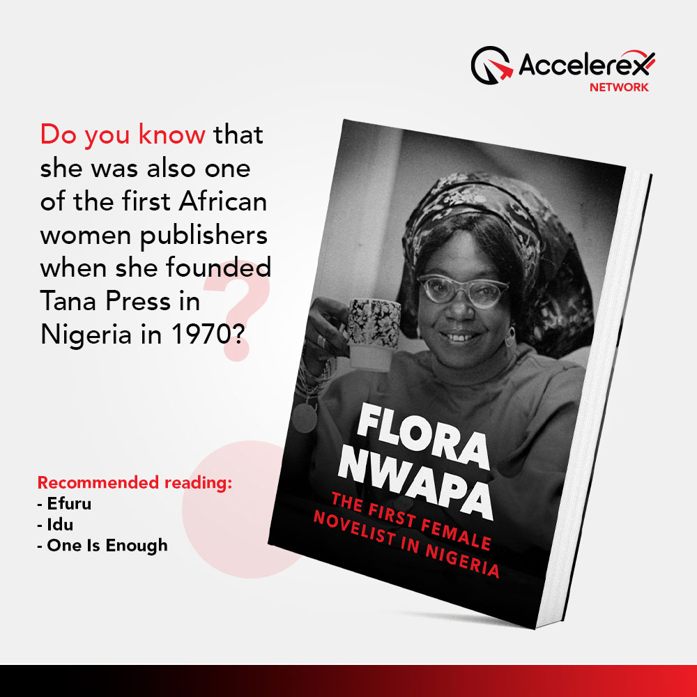 AccelerexN's tweet photo. As we celebrate women's month, let's look back at some of the women who paved the way for some of our successes today.​

Today, we are spotlighting Flora Nwapa, the first female author in Nigeria.​

#WomenSpotlight #WomensHistoryMonth

#FloraNwapa #Efuru​ 

#AccelerexNetwork https://t.co/ZdeieGbVar