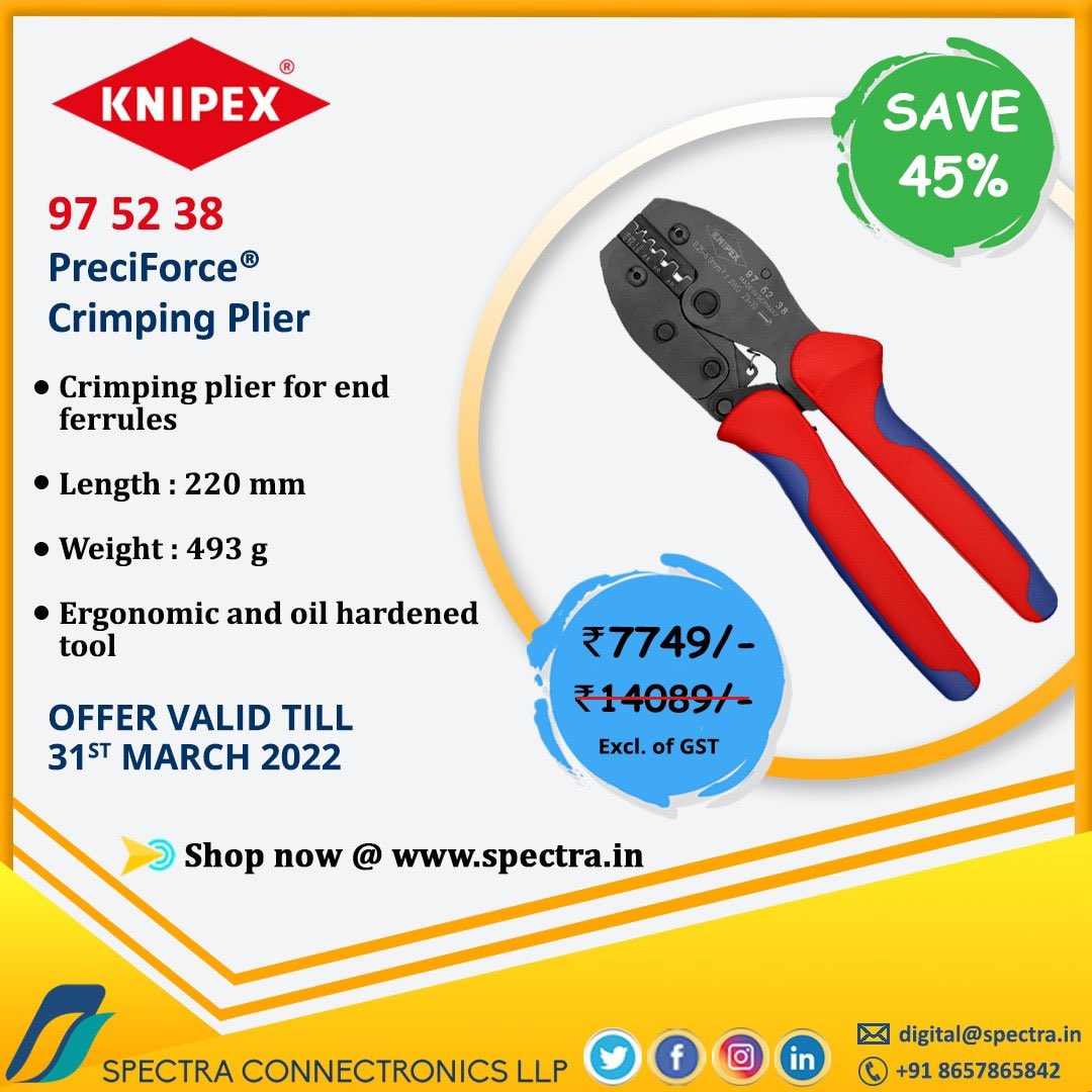 GRSalian's tweet photo. Buy PreciForce Crimping Plier now at https://t.co/uywELS2kwb

#totalconnectivitysolutions
#spectraconnectronics
#knipextools
#pliers
#crimpingpliers
#ergonomic
#specialoffers
#limitedtimeoffer
#madeingermany
#lovefromindia
#mumbai
#nashik
#pune
#aurangabad
#goa
#knipexlove https://t.co/GZ2Ou48H9K