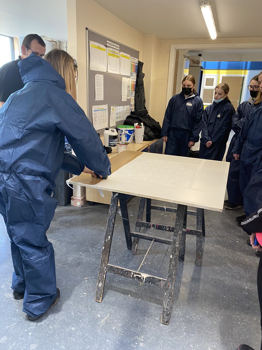 Pupils really enjoyed the painting and decorating at women in construction day @colegcambria #succeedingtogether #womeninconstruction