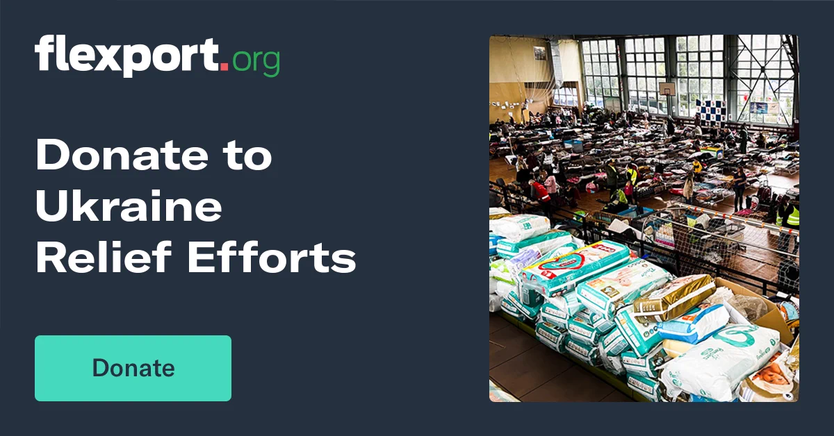 Flexport.org is organizing shipments of relief supplies to refugee sites in Poland, Romania, Hungary, Slovakia and Moldova. Please help us by donating whatever you can at www.flexport.org/donate to support Ukrainians in their time of need.