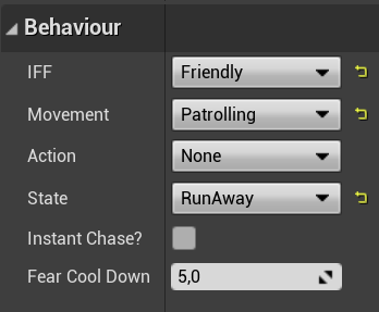 CuriousCubeDev1's tweet photo. these are some of the settings I made. I don't plan on making various different types of NPC's but being able to change the behaviour in little ways helps make them more varied https://t.co/SrhQrgm19l