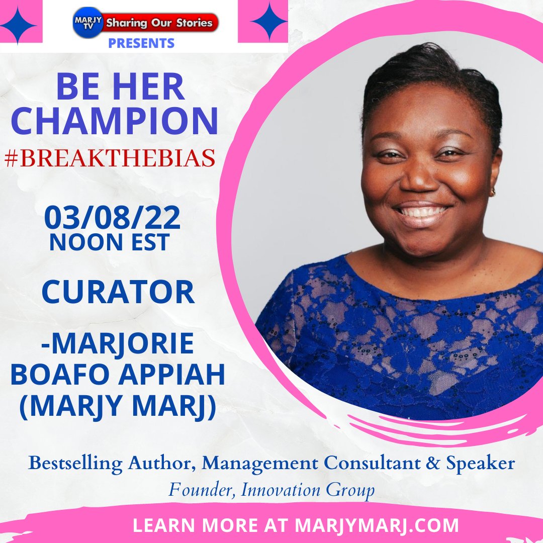 Please join me on International Women's Day. Reserve your free ticket for this virtual event here: eventbrite.com/e/be-her-champ…

#internationalwomensday #BeHERChampion #BreaktheBias #womensday #representationmatters
