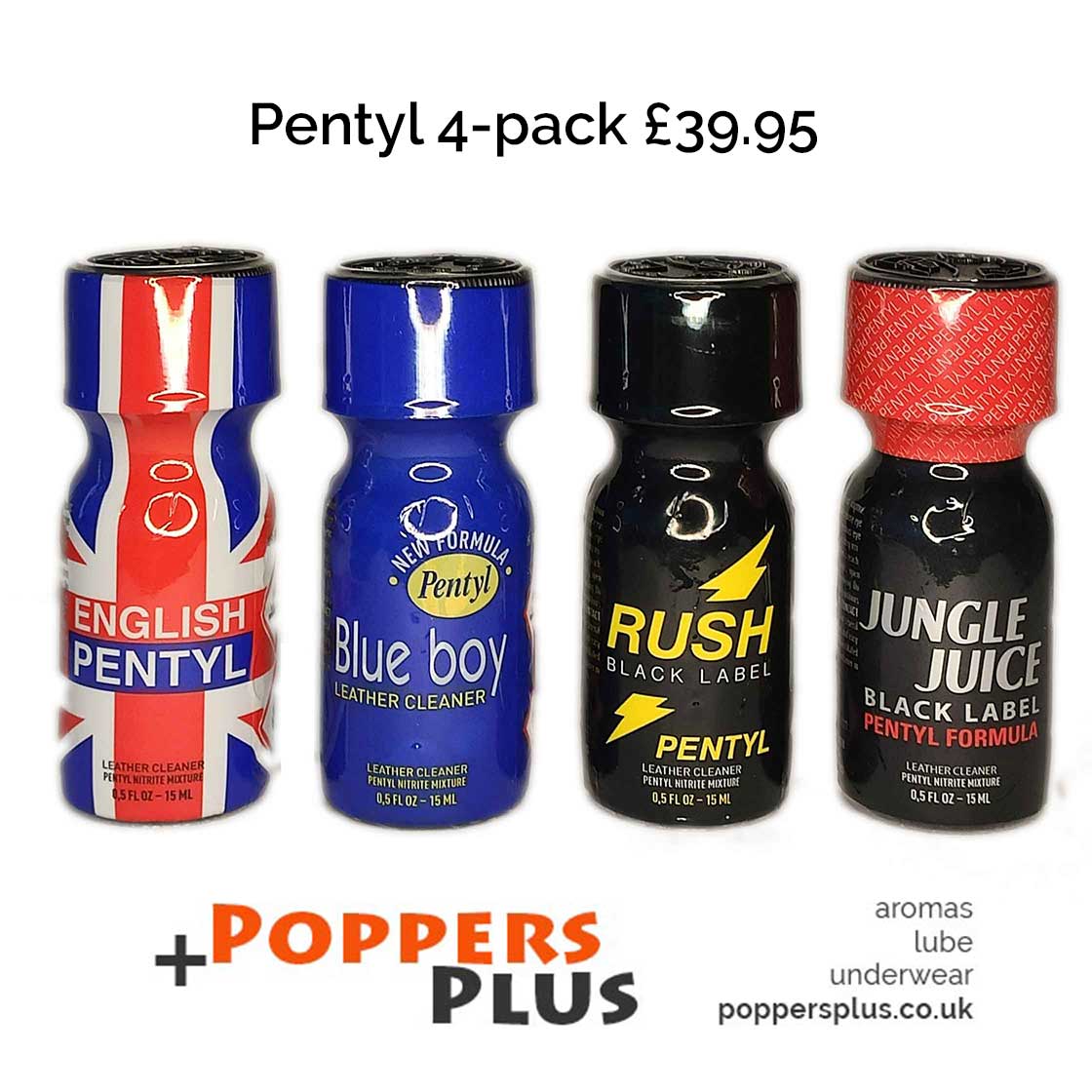 Poppers Plus on X: Get a 4-pack of the best #Pentyl #Poppers Aroma from  #PoppersPlus. #BlueBoy, #JungleJuice, English & Rush. Just £39.95 (plus  post). t.co1NT7FZxygw t.cos8VNdrRbpX  X