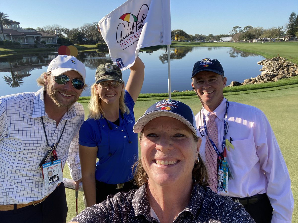 PureSeed_Chick's tweet photo. Beautiful Bay Hill playing host to the Arnold Palmer PGA Tour stop. Day 2 shift one @andiejoh1 and @PureSeed_Chick setting pins on the back 9!  #Back9Bandits  @BlandCooper @PGATOURAgronomy @PureSeed_RPMS https://t.co/2tH1FwiEiF