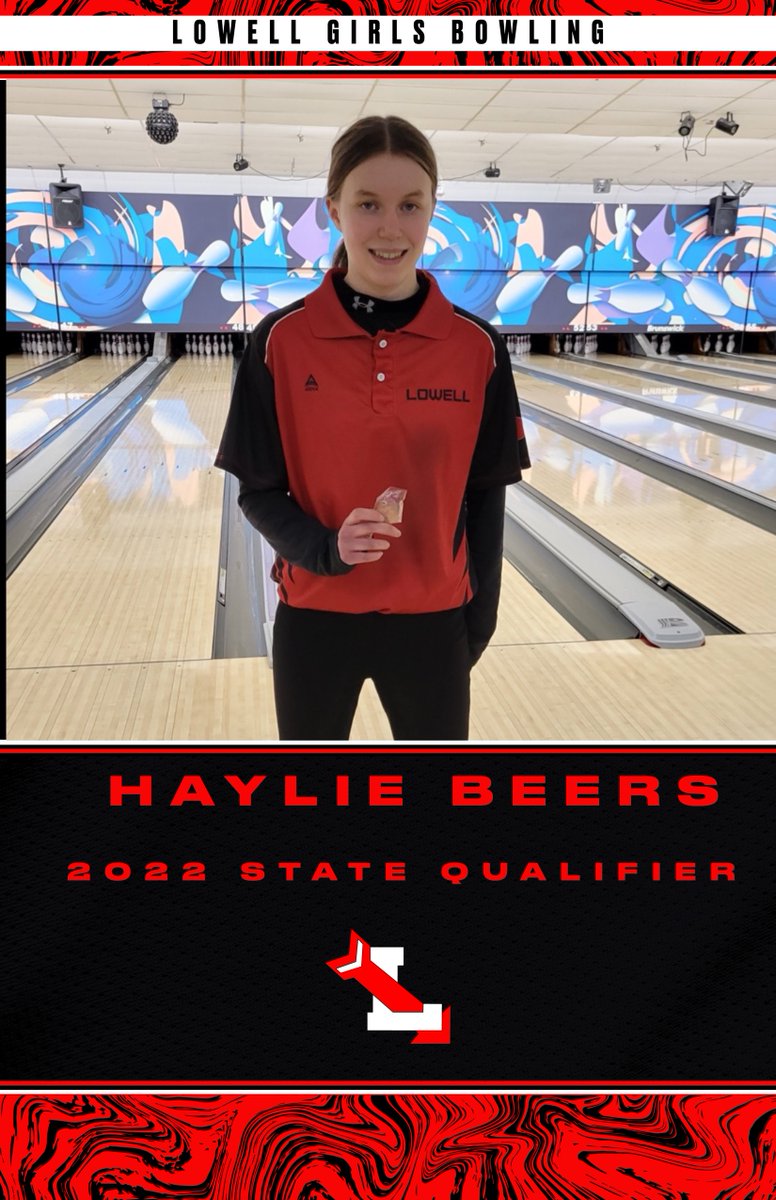 Lowellredarrows's tweet photo. Good luck to Haylie Beers!  She will be bowling in @MHSAA Division 2 Bowling Individual State Finals on Saturday in Canton. We are proud of you, Haylie, and enjoy the opportunity! @Lowellbowling #GoRedArrows https://t.co/K9RrLH2wn9