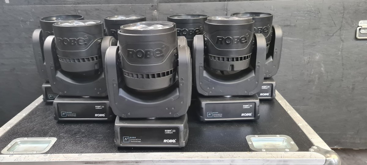 The new kids on our block have arrived. Increasing our stock of <a href="/Robelighting/">Robe Lighting</a> 150's #newkitday #readyforaction #BusyLightingDept