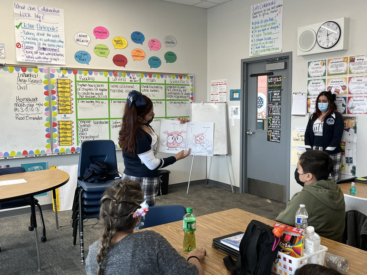 Yesterday we had some @EastTechTitans cheer leaders read to us for Nevada Reading Week and I have to say, they have been my students’ favorite visitors!