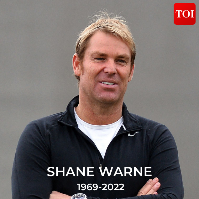 timesofindia's tweet photo. Legendary Australian spinner #ShaneWarne dies of ‘suspected heart attack’ 

Read: https://t.co/iACMQaae2h

 #Legend #SpinKing https://t.co/Rqr8cHCgEe