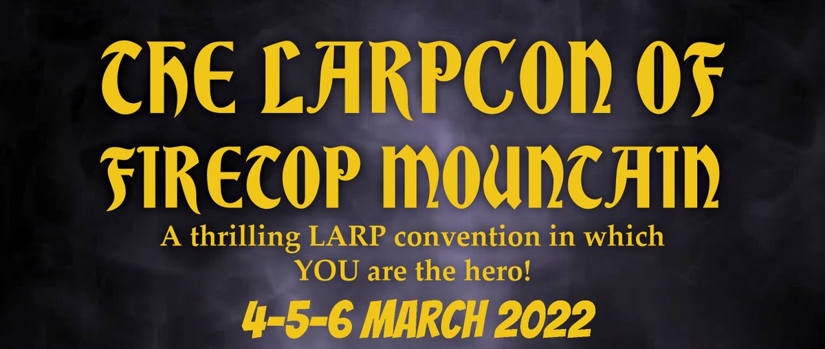 fightingfantasy's tweet photo. The Warlock hopes that everyone going to @LarpCon this weekend has a suitably Fighting Fantasy-tastic time. Don't forget that @ian_livingstone will be in attendance on Saturday! https://t.co/HfVZesjRVC #fightingfantasy #gamebooks #larp #LarpCon #rpgs #roleplayers #youarethehero https://t.co/JUyitMC2Mg