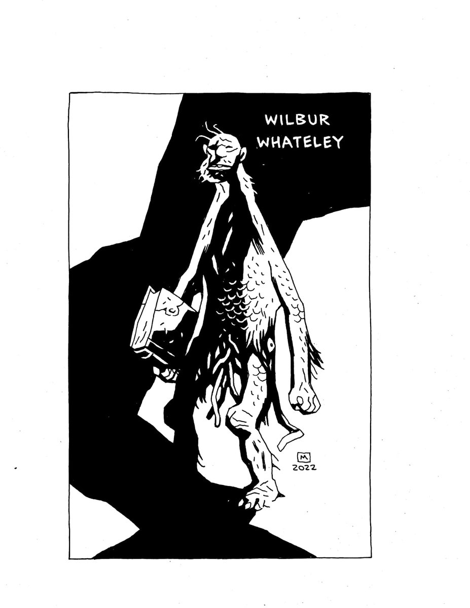 For years I've wanted to take a stab at drawing Wilbur Whateley from Lovecraft's THE DUNWICH HORROR.
I didn't try to make him look goofy but sometimes (for me at least) working from Lovecraft's descriptions can be... Tricky.