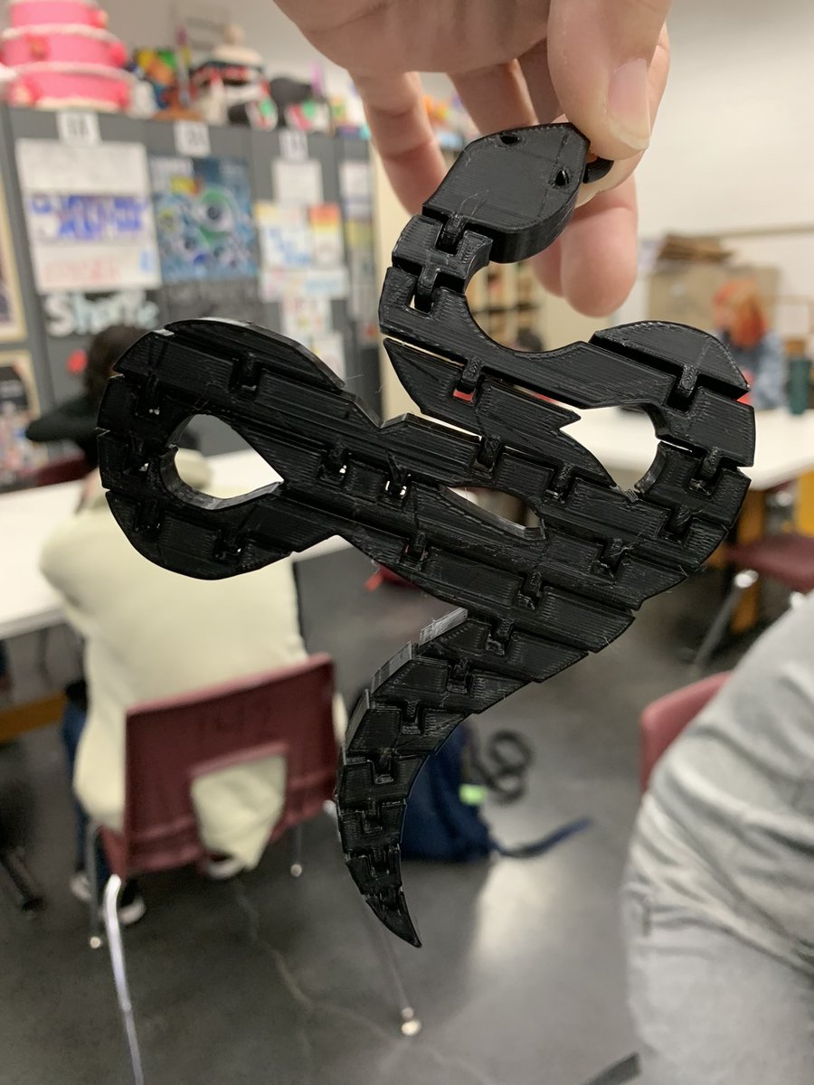 HeischTech's tweet image. Hot off the 3D printer! Art II students make the analog digital by converting 2D drawings to 3D ARTiculated designs! It’s always a blast in @imaginearths class✍🏼🐍#artsacrossva #vaea #togetherweROAR