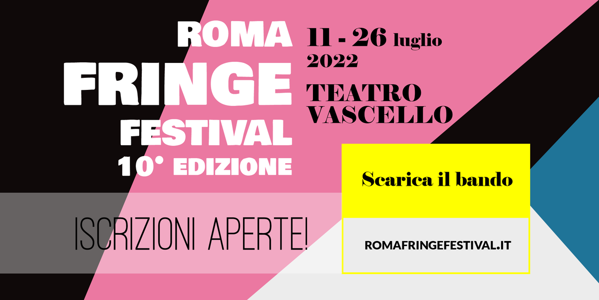 Dall'11 al 26 luglio torna il Roma Fringe Festival! Importanti novità per gli artisti e le compagnie del Teatro Indipendente. Per saperne di più scarica il bando, c'è tempo fino al 31 maggio per iscriversi!
romafringefestival.it
#bando #concorso #fringe #Teatro #opportunity