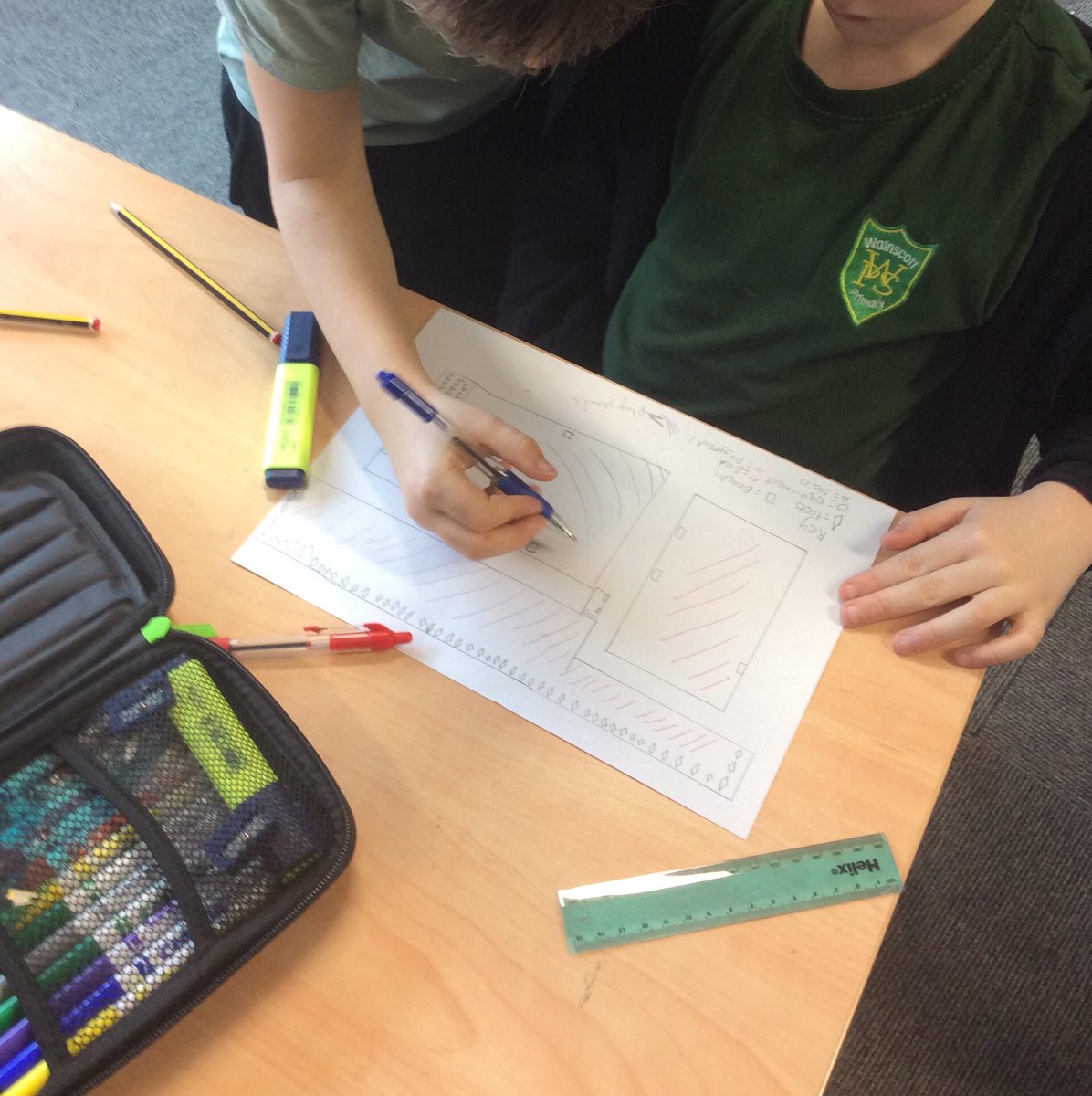 SportWainscott's tweet photo. The wet weather has not stopped Yr year 4 from producing some amazing pieces of work in P.E. 

This term our topic is orienteering, today we are creating maps of the outdoor spaces around school using a KEY to identify features: trees, benches, playgrounds etc... Great work YR4!! https://t.co/IFBvOhbyo2