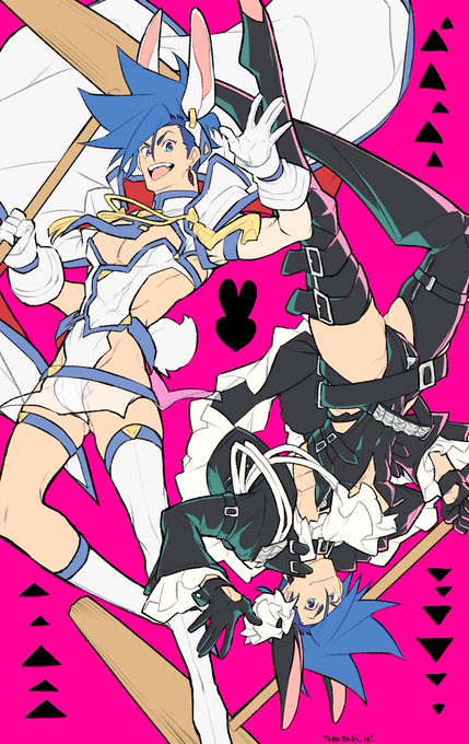 【※女装?注意※】クのうさぎ👑🐰とリのうさぎ🔥🐰(ガ受) 