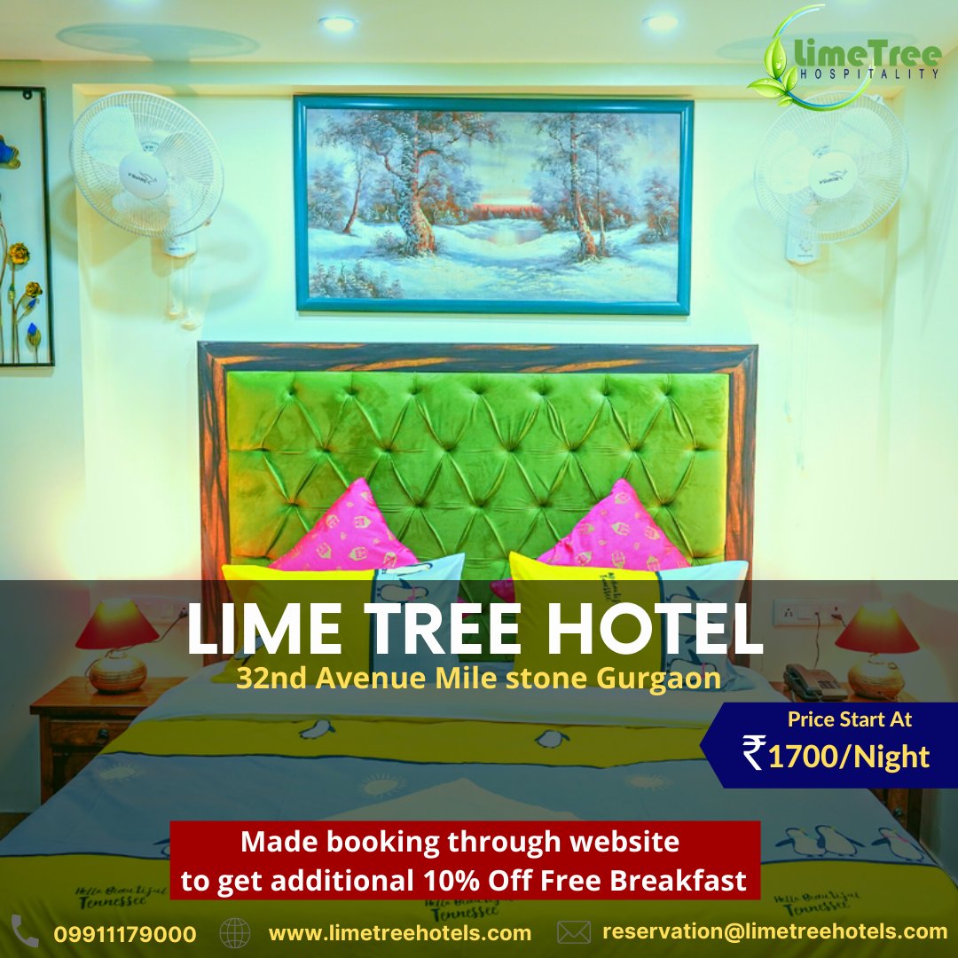 HospitalityLime's tweet photo. Lime Tree Hotel 32nd Avenue, Milestone, is a contemporary concept hotel that offers thoughtful amenities and impressive accommodations. The hotel, located on NH8
Call Us:+91 9911179000
Website: https://t.co/gK186zYsGo
#limetreehotels #hotel32ndAvenue #budgethotelsingurgaon https://t.co/t7i2luQYcN