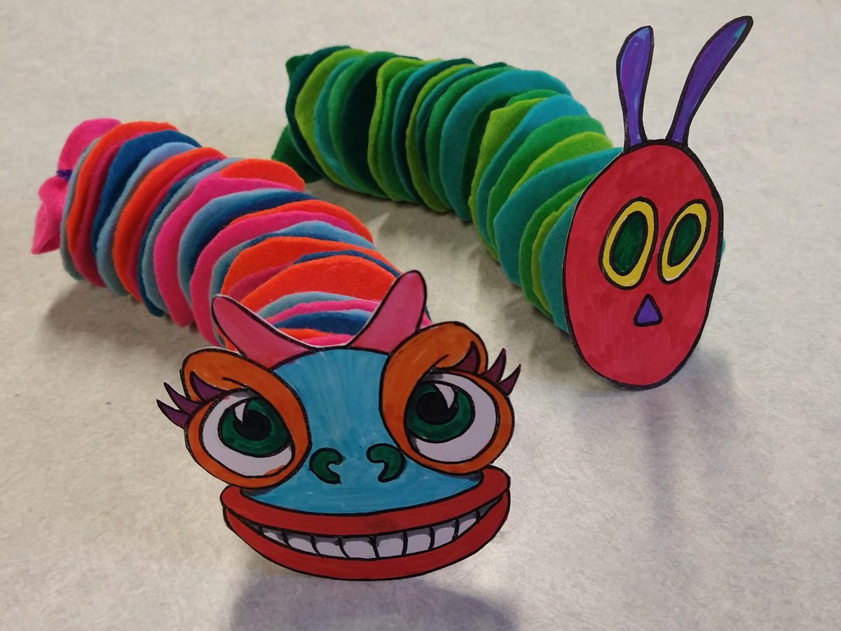 2021VisualArts's tweet photo. We're making these lovely felt caterpillars at the ARTivity tables tomorrow. Come along and make one - no need to book, just drop in.
#20yearsof2021 #artivity #theveryhungrycaterpillar #worldbookday https://t.co/mqFB8djaQJ