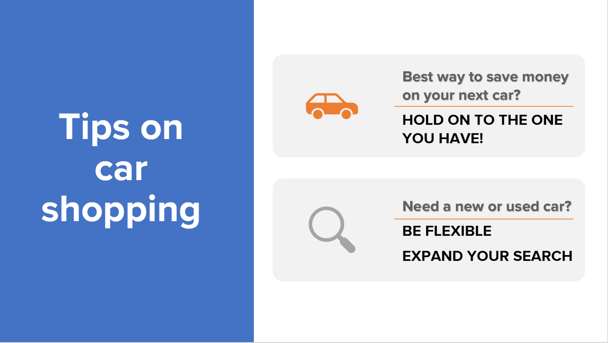 I spoke with Karl at <a href="/iseecars/">iSeeCars.com - Cars</a> who had these tips.
But if you absolutely need a car, consider looking outside your area. It may save you several thousand dollars to buy a plane ticket to purchase a car out of state and drive it back!