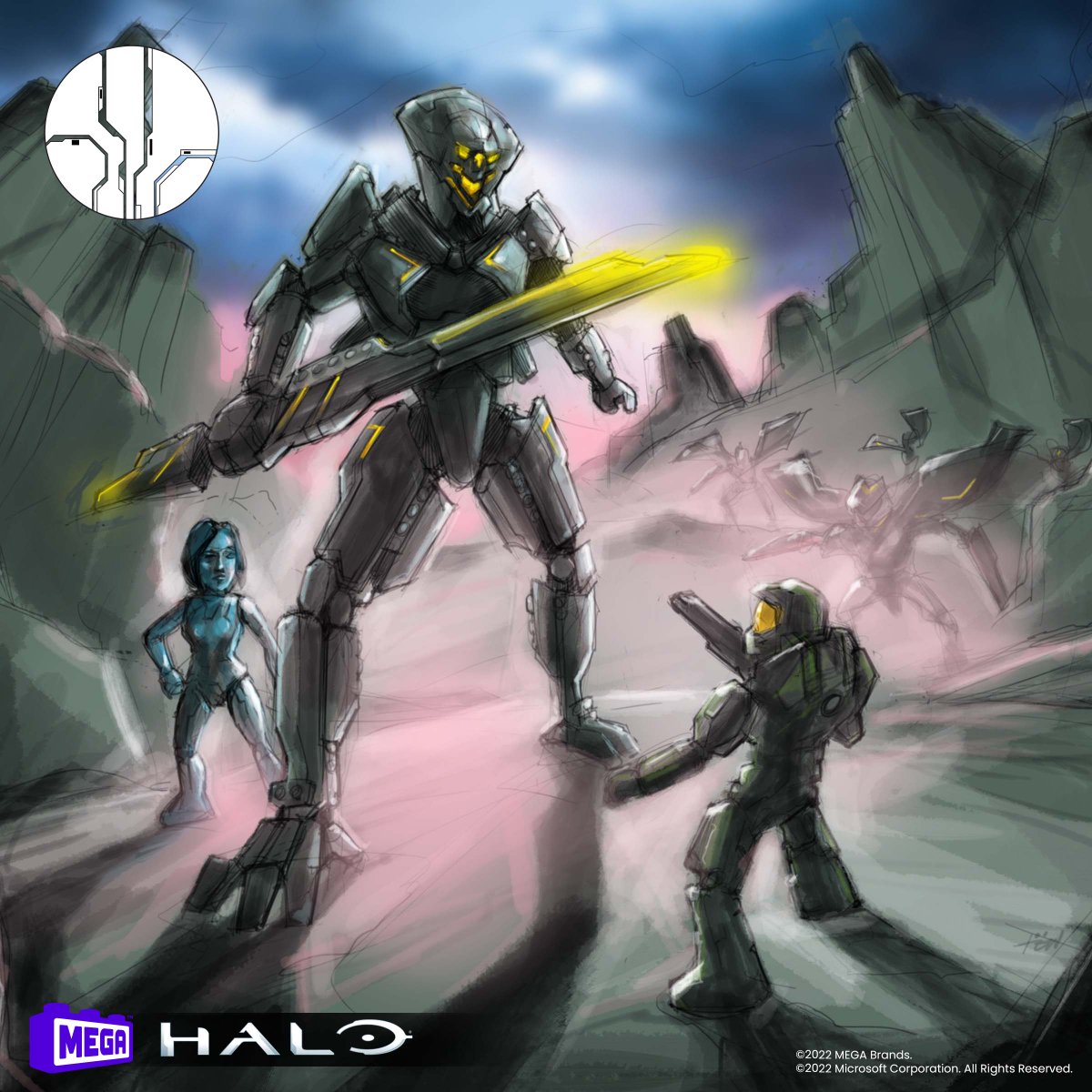 Help choose our next Halo building set with the #MEGAHaloFanVote! Option no. 4 – Warden’s Challenge. Our design would intro a larger action figure, the Warden Eternal, plus a Cortana micro action figure with new deco. Do you dare turn on Master Chief? Voting opens Saturday!