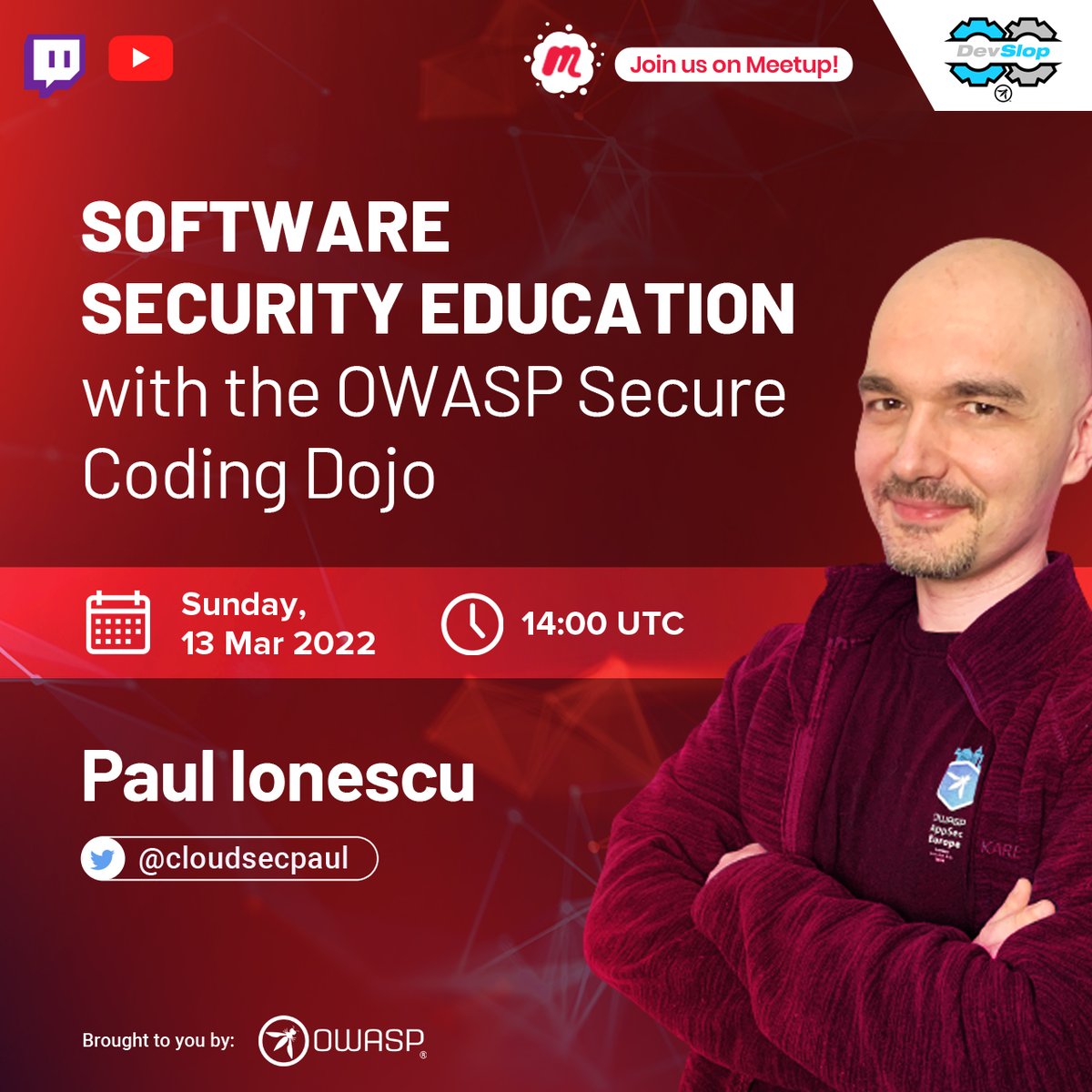 OWASP <a href="/SecureCodeDojo/">Secure Coding Dojo</a> is an open-source platform for delivering software security knowledge. In this episode, we'll deploy the Dojo and discuss organizing events. We'll also demo some fun challenges with <a href="/CloudSecPaul/">Paul Ionescu</a> &amp; <a href="/Owasp_DevSlop/">OWASP DevSlop 🇺🇦</a> 
Join us! RSVP 🔗: bit.ly/oscd22