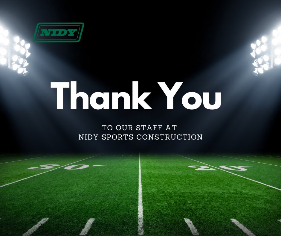 Today is National Employee Appreciation Day!

Let’s shine some light on our wonderful staff at Nidy Sports Construction for all their hard work and dedication! #EmployeeAppreciationDay