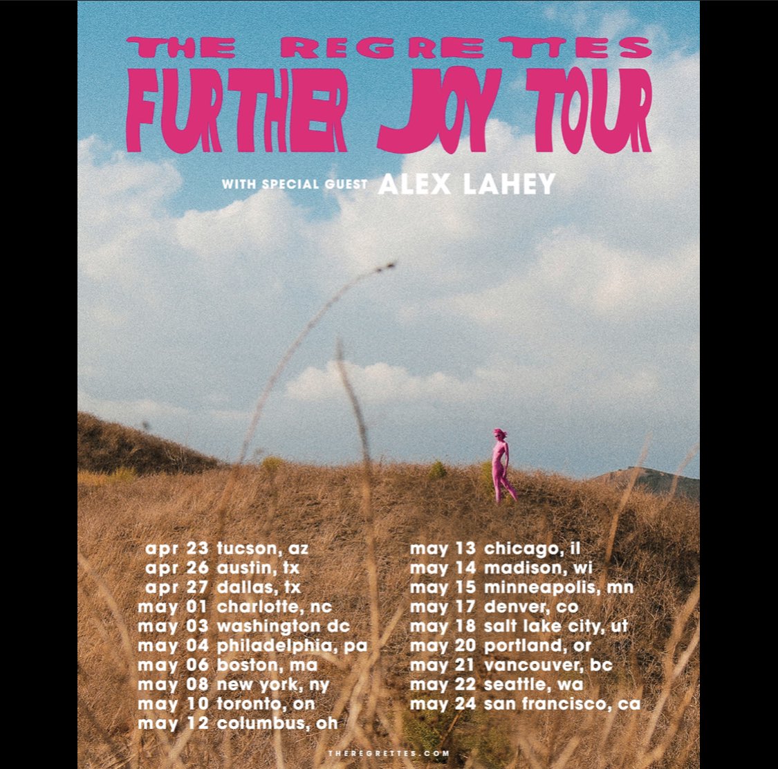 regrettesband's tweet image. OUR NEW ALBUM ‘FURTHER JOY’ IS COMING ON APRIL 8th. PRESAVE THAT SHIT.

alsoooo ‘that’s what makes me love you’ our new song and vid is out RN !!!

AND you bet ur ass we’re tourin it all baby! swipe over for new added tour dates, presale up on tuesday !!!! yayayayy 🏃🏼‍♂️🏃🏼‍♂️🏃🏼‍♂️