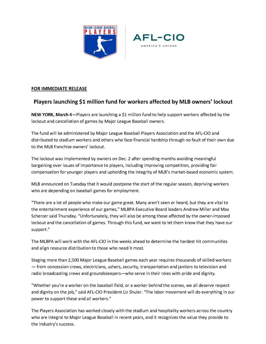 MLBPA Communications tweet media