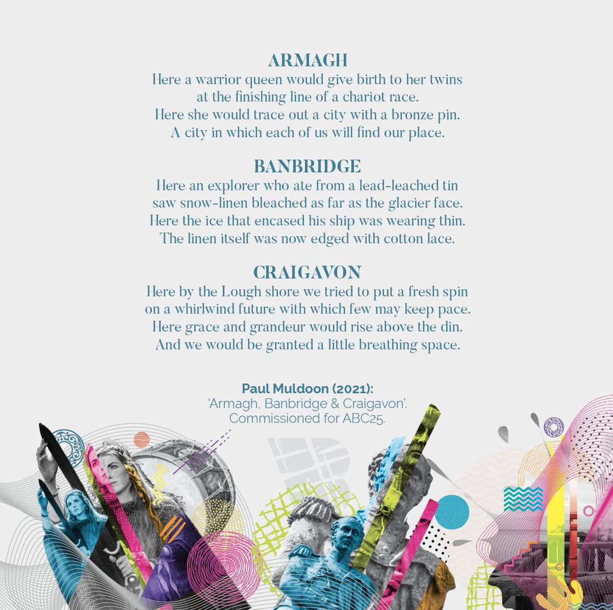 We are honoured that as part of our #ABC25 campaign, the renowned poet Paul Muldoon, a proud Armagh man, has written a verse for each of these three places. 

The world awaits our story!

#ABCCultureNI