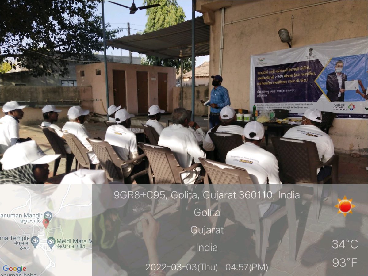 PaintsnCoatings's tweet photo. From SANKALP RPL training for Assistant Decorative Painter, at Golita, Jamnagar, Gujarat.
#ProjectSankalp #SkillIndia #AzadiKaAmritMahotsav @gauravgupta1500 https://t.co/x4uciVPSEy