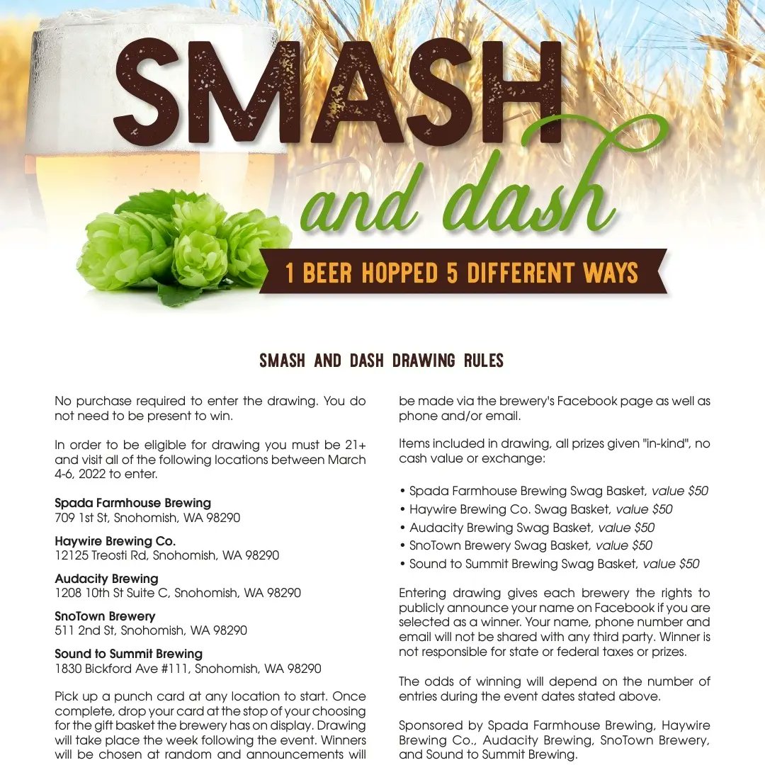 Haywirebrewing's tweet photo. WINNING!!!

You could be the winner of an amazing 5 brewery swag basket.  Stop by this weekend for the S.M.A.S.H &amp; Dash to try a new beer.

See you all soon!
.
.
.
.
.
#haywirebrewery 
#smashndash 
#singlemaltnhop
#drinksnohimish 
#supportlocal https://t.co/q5YZdG5iPl