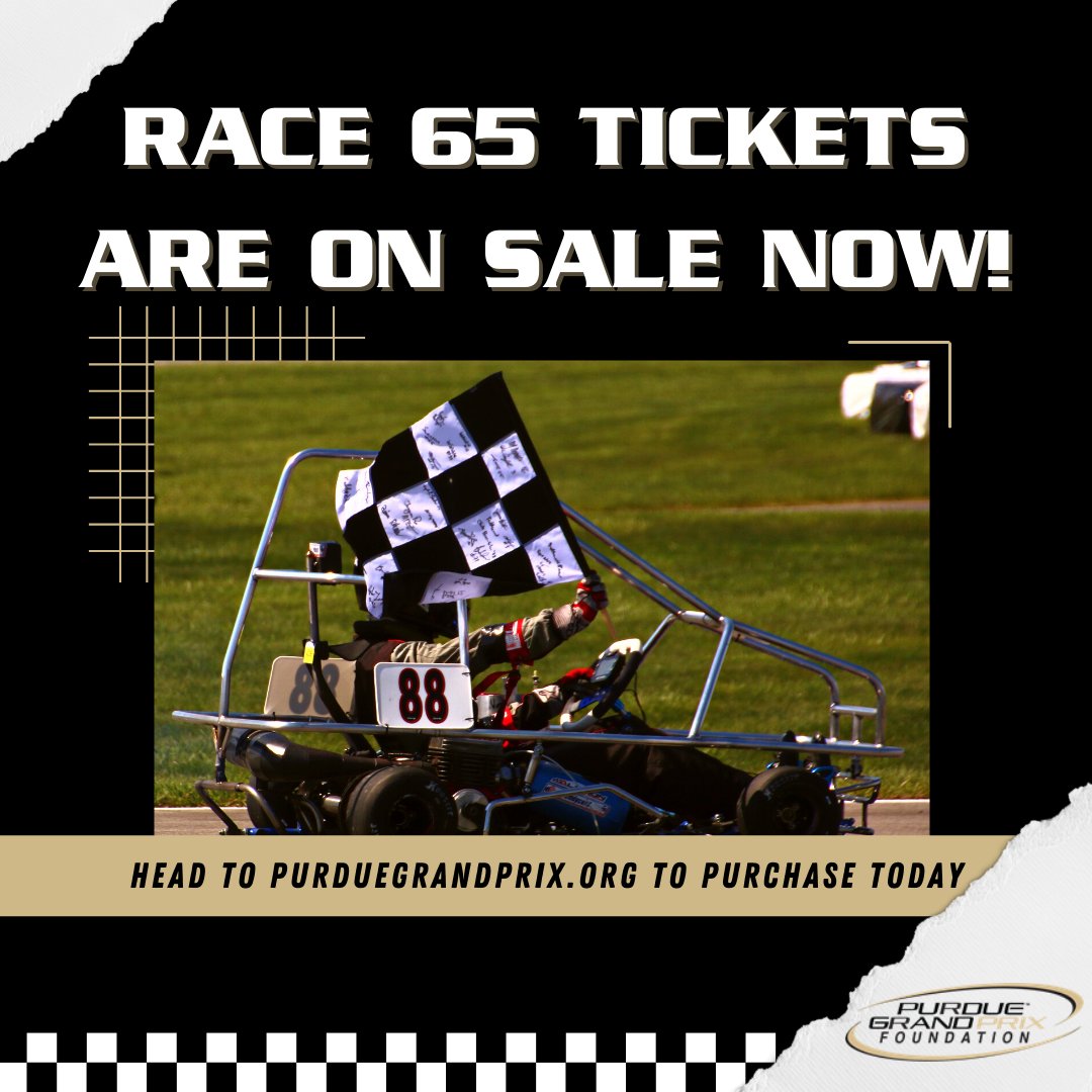 Head to our website purduegrandprix.org to purchase Race 65 tickets! #purduegrandprix #pgprace65