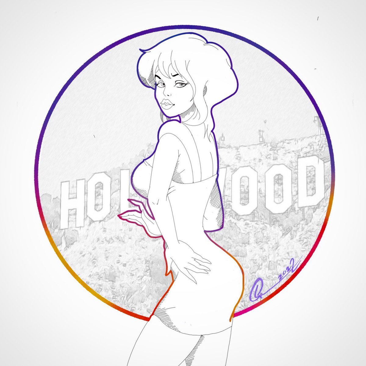 “I forbid you to take one step out of the Cool World. You eight-armed ink spot” - Holli Would #doodles✏️ #procreate #ipaddrawing #coolworld #holliwould #hollywood #chickdrawing