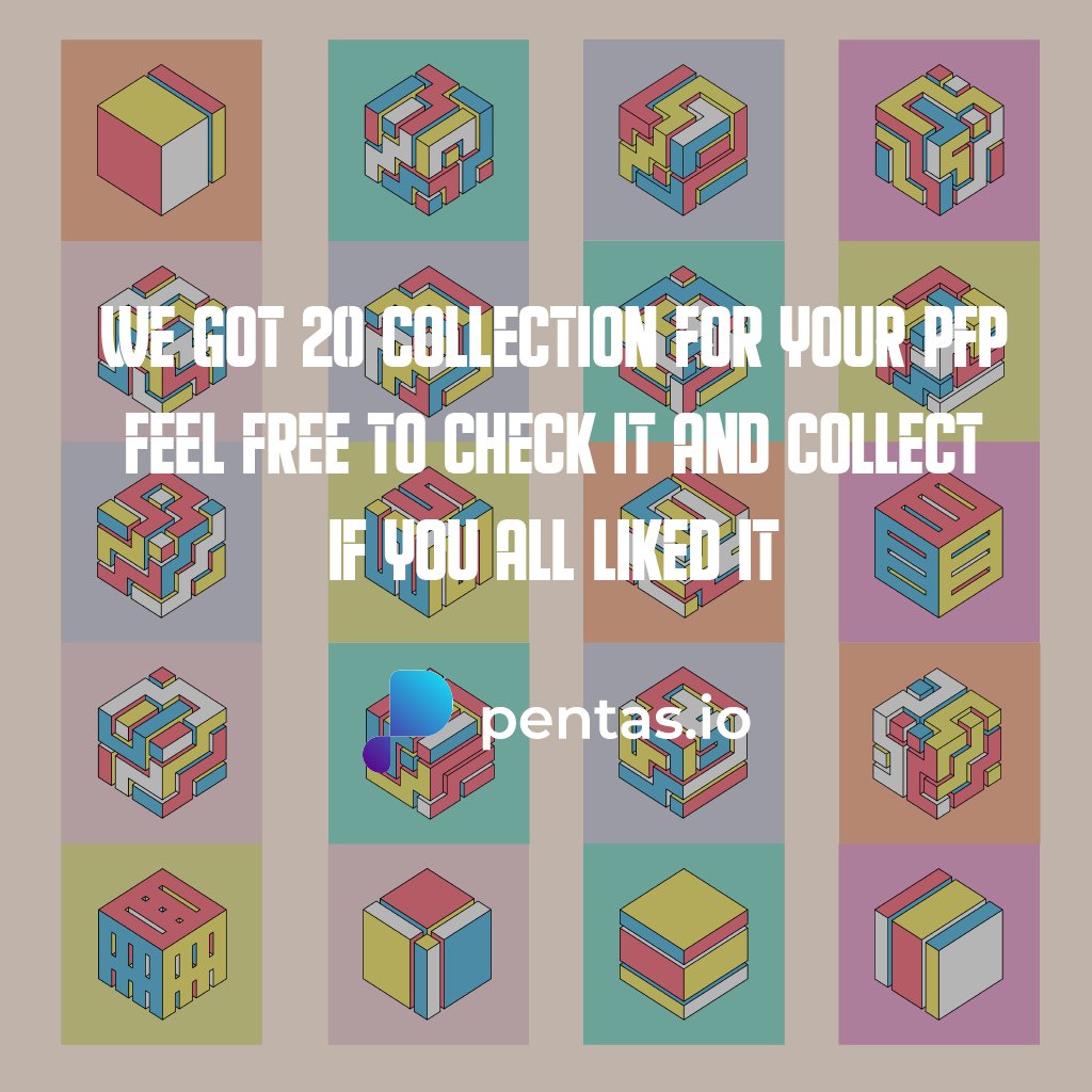 Cryptocubite's tweet photo. We got 20 collections available
FP : 0.01 - 0.02
benefit collect:
3 common free 1 common
1 rare 1 common free 1 common
5 common free 1 rare / 2 common
And also if you are a holder you will get a benefit for an awesome next project (3D realistic Cubite)
#PentasianSupportPentasian https://t.co/c0Tz3TlJcW
