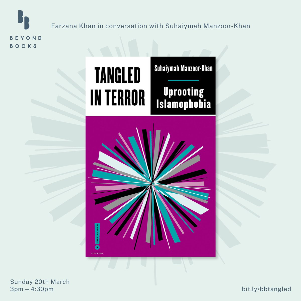 ThatNikkiBi's tweet photo. “It can feel daunting to face the need to re-imagine the world, but, as I hope this book has demonstrated, that is our only choice.” - @thebrownhijabi. Our next #BeyondBooks sees @khankfarza in conversation with Suhaiymah - exploring #TangledinTerror. https://t.co/I9Sa0BzrXJ https://t.co/LPkehBgmFU