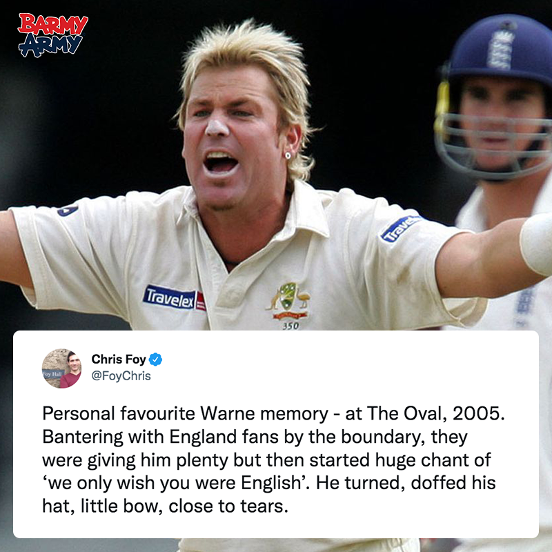 England's Barmy Army ๐ด๓ ง๓ ข๓ ฅ๓ ฎ๓ ง๓ ฟ๐บ (@thebarmyarmy) on Twitter photo WE ONLY WISH YOU WERE ENGLISH ๐ฌ
This story just about perfectly sums up our time with Shane!
๐๏ธ <a href="/FoyChris/">Chris Foy</a> WE ONLY WISH YOU WERE ENGLISH ๐ฌ
This story just about perfectly sums up our time with Shane!
๐๏ธ <a href="/FoyChris/">Chris Foy</a>