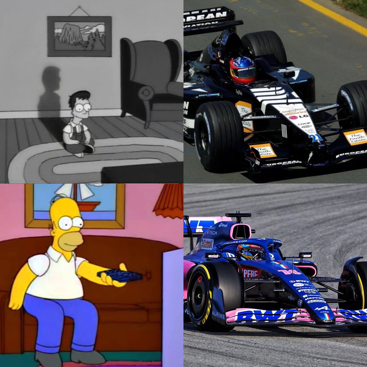 AdrianMCF's tweet photo. Veintiún años de Fernando Alonso en #F1, representados en una imagen. https://t.co/B33oYdcFlZ