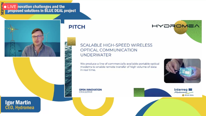 bluedeal_med's tweet photo. #HappeningNow #BDCapLab
🗣️ Igor Martin, CEO from Hydromea produced a portable optical modems to enable remote transfer of high volumen data in real time
#bluegrowthcommunity https://t.co/1hAiTvpJpD