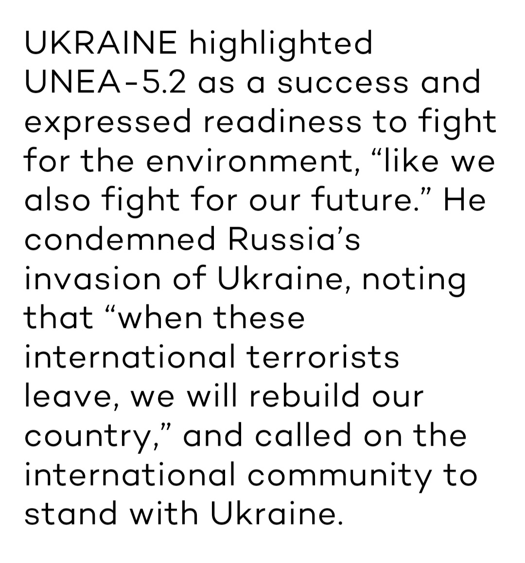carlosemdot's tweet photo. Ukraine's speech at the United Nations Environment Assembly last Wednesday https://t.co/7sQSjCjQN2