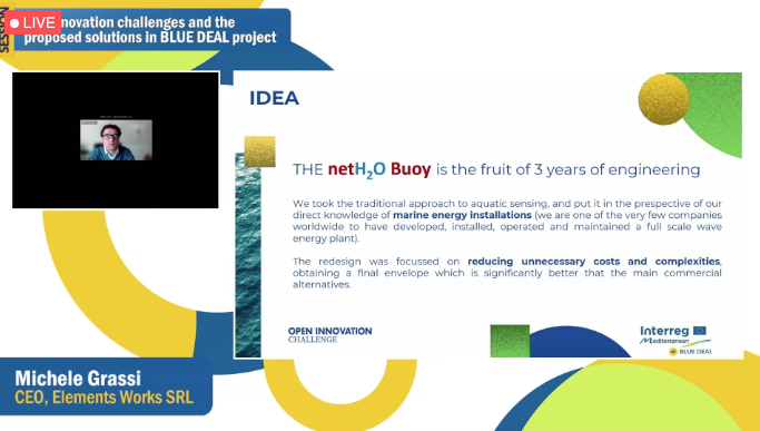 bluedeal_med's tweet photo. #HappeningNow #BDCapLab
🗣️ Michele Grassi from @elements_works introduces us the netH2O Buoy, an integrated system for data retrieval, storage and transmission from remote aquatic locations
#bluegrowthcommunity https://t.co/iCLxQZDUJz