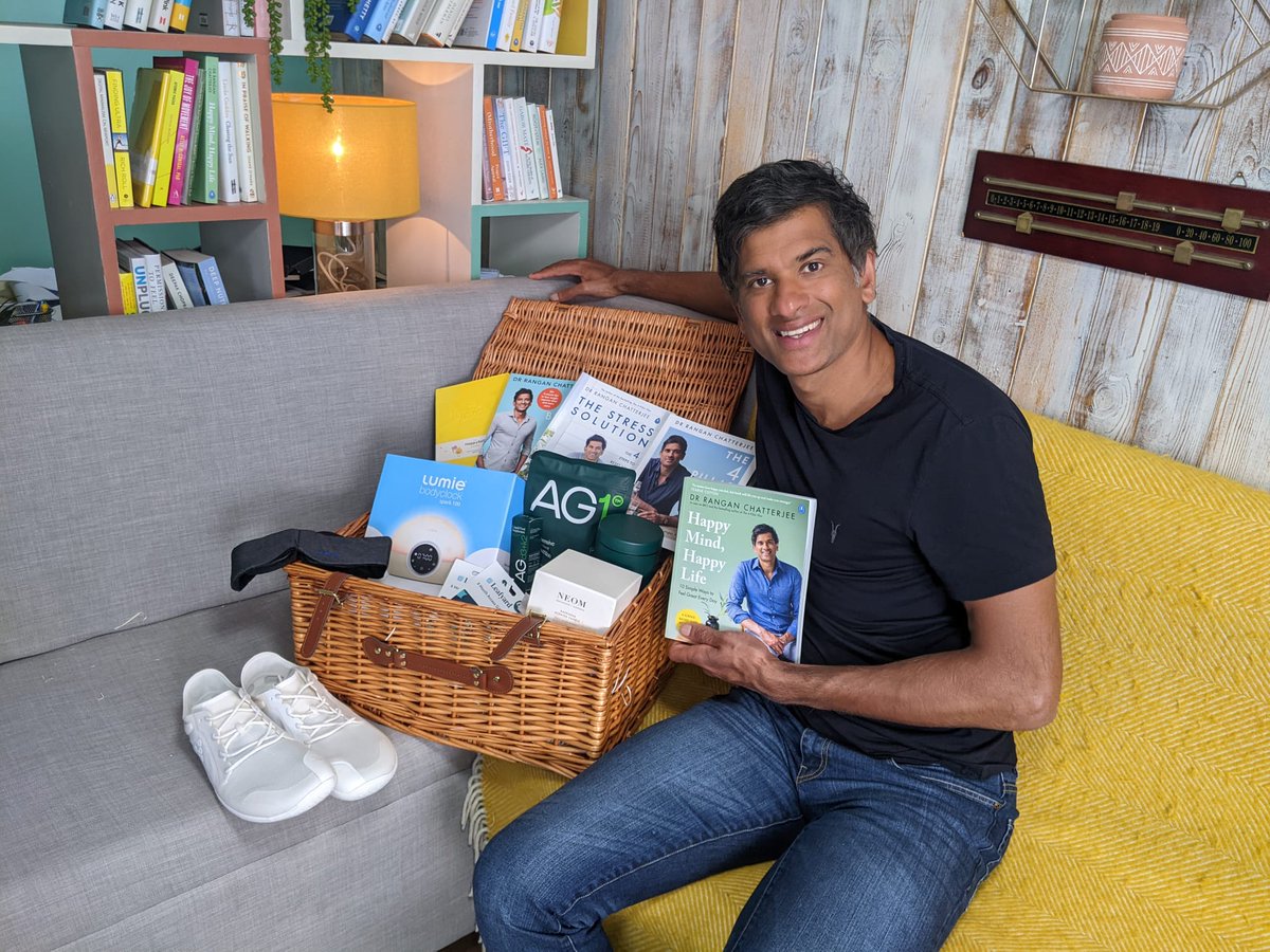 Dr Rangan Chatterjee (@drchatterjeeuk) on Twitter photo To celebrate the release of ‘Happy Mind, Happy Life’, you could win 1 of 3 amazing hampers! 
Simply pre-order a copy and enter the competition.
Thanks <a href="/happyself/">Happy Self</a>, @blubloxofficial, @AthleticGreens, @vivobarefoot and <a href="/leafyard/">Leafyard</a> for donating prizes.
ENTER: bit.ly/3vzauge To celebrate the release of ‘Happy Mind, Happy Life’, you could win 1 of 3 amazing hampers! 
Simply pre-order a copy and enter the competition.
Thanks <a href="/happyself/">Happy Self</a>, @blubloxofficial, @AthleticGreens, @vivobarefoot and <a href="/leafyard/">Leafyard</a> for donating prizes.
ENTER: bit.ly/3vzauge